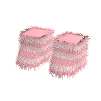 pink fur boots stripes