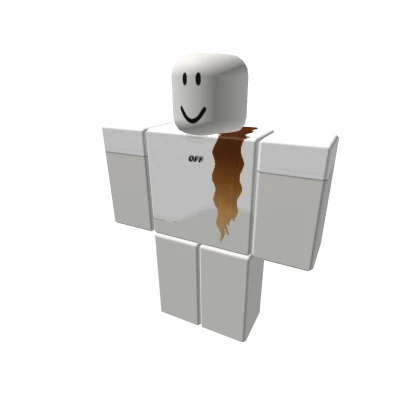 White Tucked Off White Tee w Brown Ombre Ext