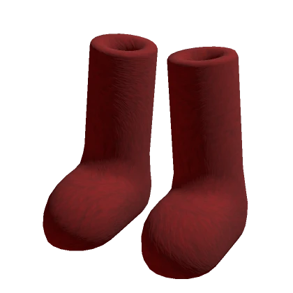 Boots Fuzzy Red Furry Fur Winter Wool Shoes Y2K
