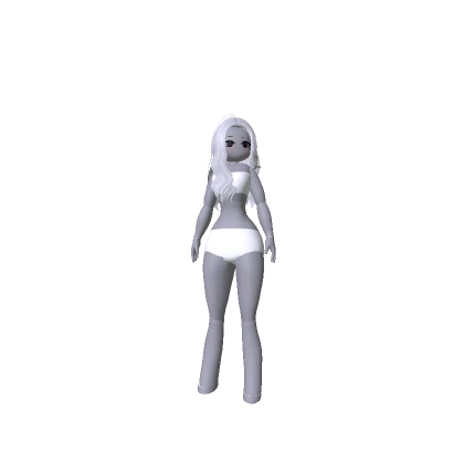 Girl Doll w/ White Side Swept Hair