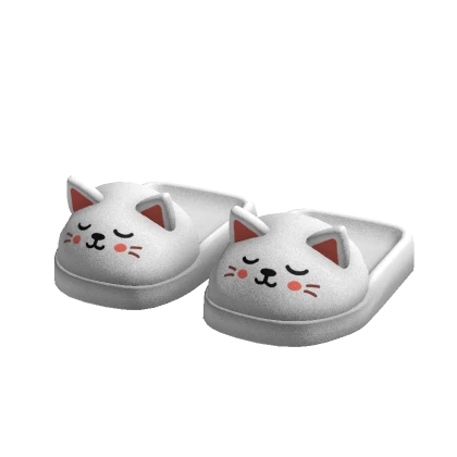 Cat Slippers White