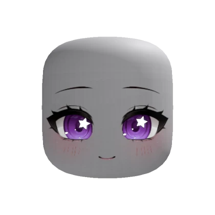 Glowing Purple Kawaii Cute Star Chibi Face