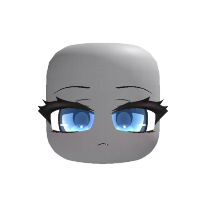 Chibi Relaxed Cat Face - Blue