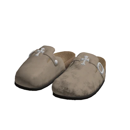 Chrome Suede Clogs