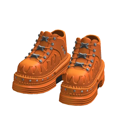 Orange Punk Retro Platform Shoes