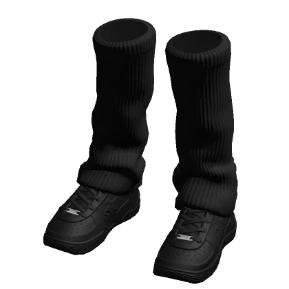 Black Sneakers with Black Leg Warmers