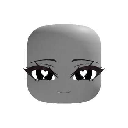 Chibi Cute Snaggle Tooth Cat Face - Hearts