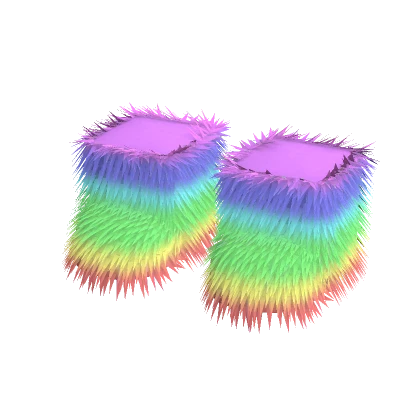 rainbow fur boots