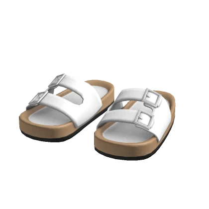 sandal shoes buckle white