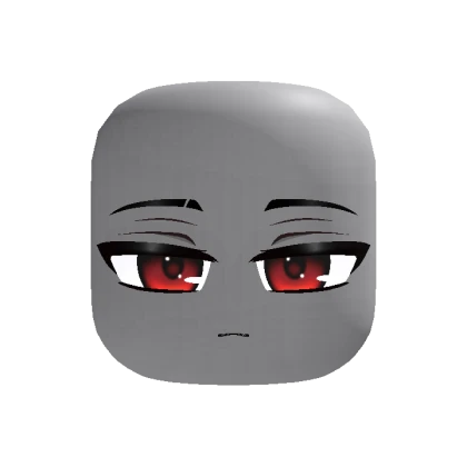 Chibi Sleepy Relaxed Cat Face - Red