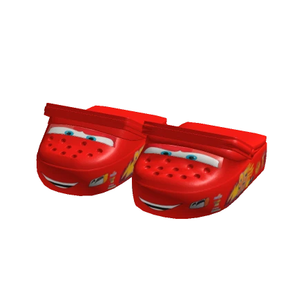 Red Lightning Car Clogs (Strap Up)