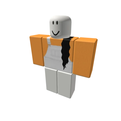Orange Top w White Overalls & Black Ext