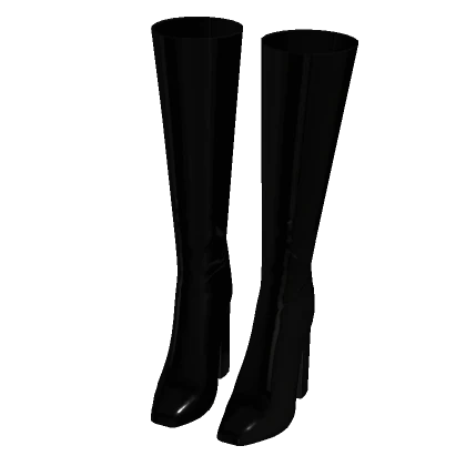 ☆ Latex Block Heeled Boots
