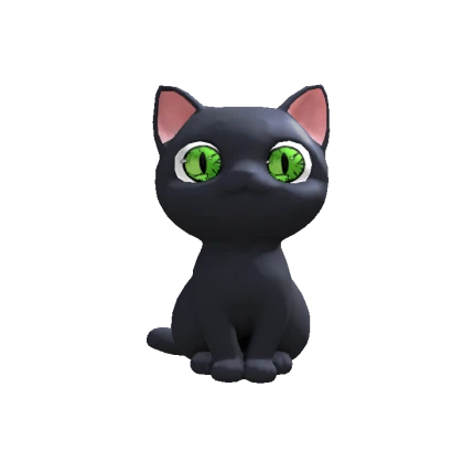 Cute Cat Head [Less] - Black