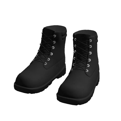Boots Black Winter Work Heel Military Leather Y2K