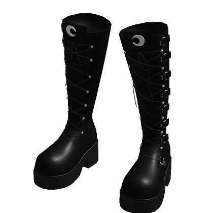 ♾️ Goth long lace up boots