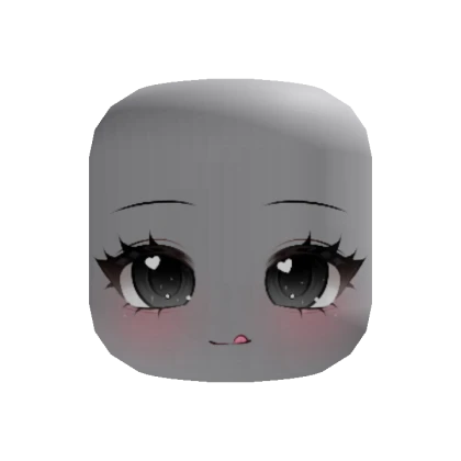 kawaii heart yum chibi face (recolorable)