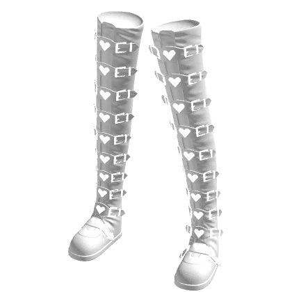 Cyber Boots White Hearts Emo Midnight Leg Warmers