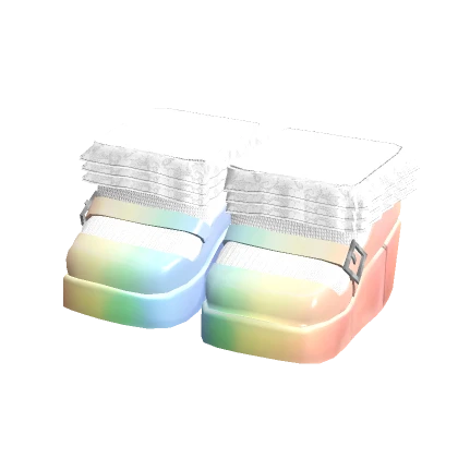 pastel rainbow doll platform shoes