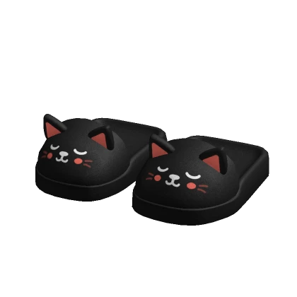 Cat Slippers Black