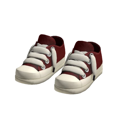 Red Low Chunky Lace Shoes