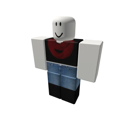 3332 [CS] Black Shirt w Maroon Scarf & Thigh Boots