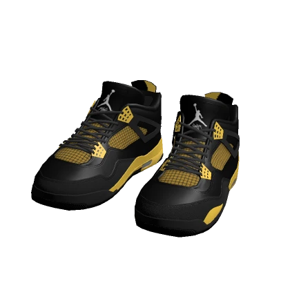 Black Yellow Jordan 4s Designer