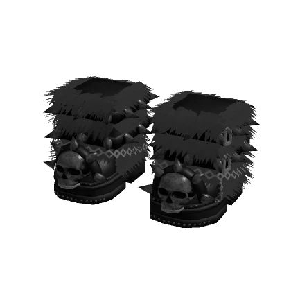 Goth Fur Skull Boots