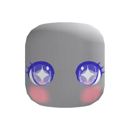 🍀Animated Chibi Blue Star Eyes Blush Head