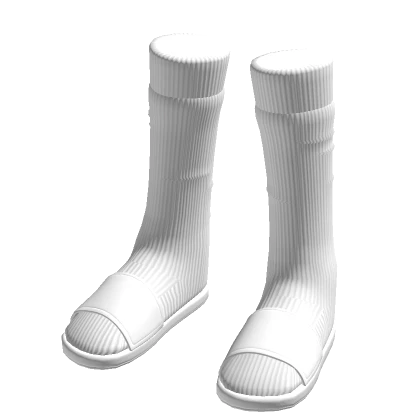 White Slides w/ White Socks