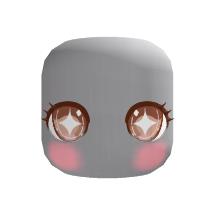 🍀Animated Chibi Brown Star Eyes Blush Head