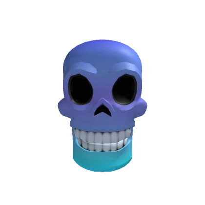 Skull Head in Iridescent Azure