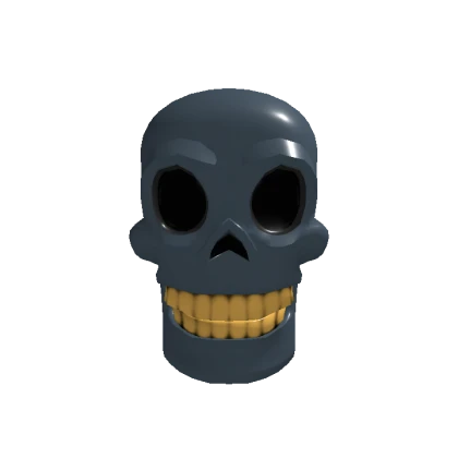 Skull Head in Gold on Gun Metal