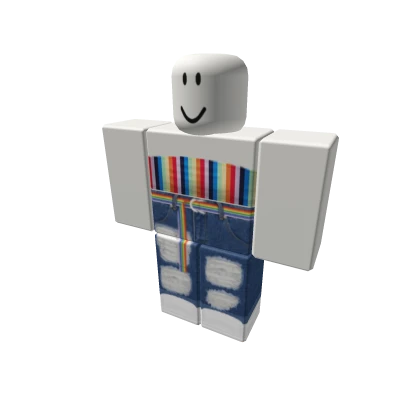 🌈PRIDE🌈 Striped Tube Top w Belted Jeans + Shoes