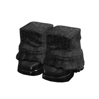 black leopard doll platform y2k shoes leg warmers