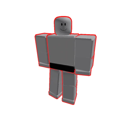 Red R15 Blocky Outline Avatar