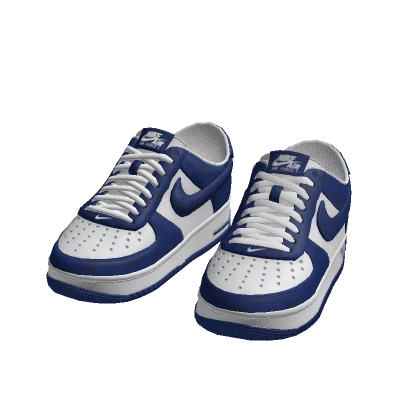 Blue and white Air force ones