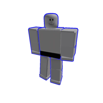 Blue R15 Blocky Outline Avatar