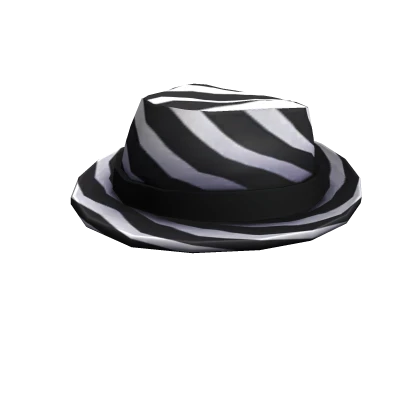 Black and White Striped Fedora