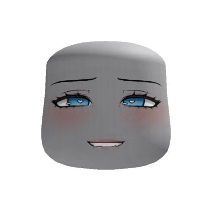 awkward shy smile anime head (recolorable)