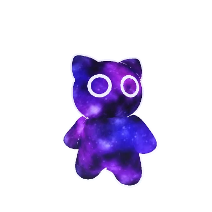 2D Cute Neon Galaxy Mini Cat