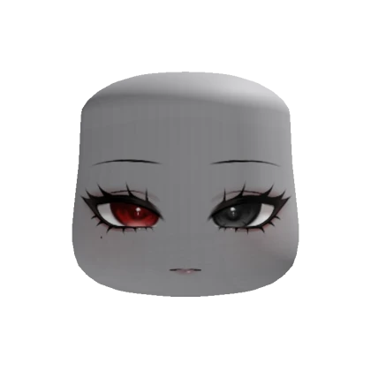 red bored intimidating anime face (recolorable)