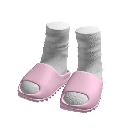 Pink Ye Slides W/Socks