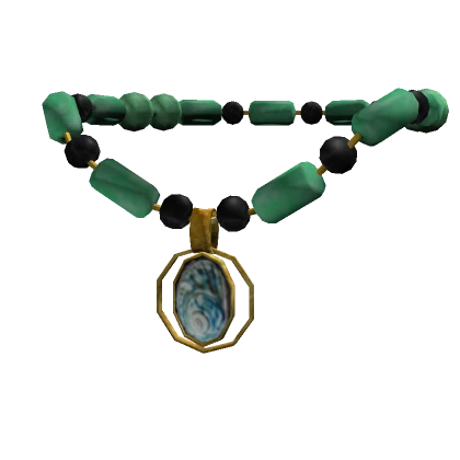 Jade Necklace with Shell Pendant