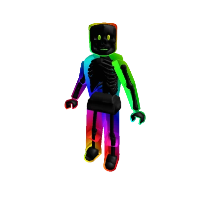 Rainbow Outlined Skeleton Woman