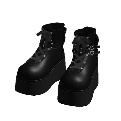 ♾️ Dark crush black goth platform boots
