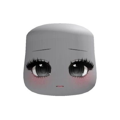 kawaii heart lashes chibi face (recolorable)