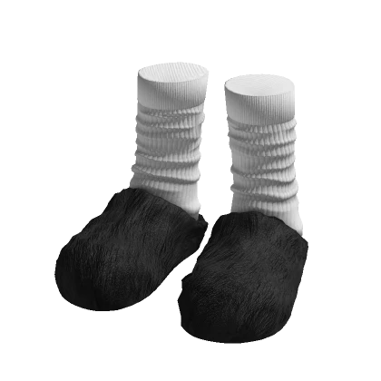 Mar Fur Slides w Socks (Black)