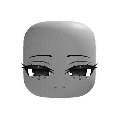 Animated Cute Chibi Tired Sleepy Face - Black