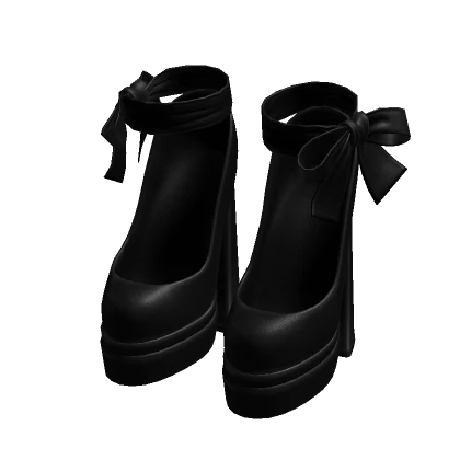 Sweet n sugar chunky coquette heels black it girl